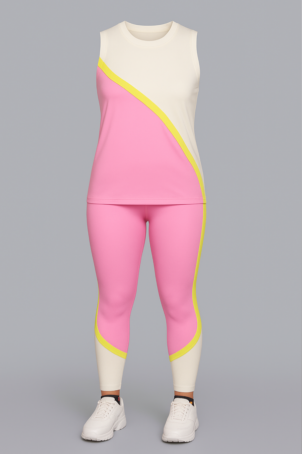 Pink Sports Co-ord Sets Girls with Tank Top - Hoogah